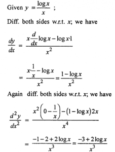 Que-5: If y = logx / x, prove that d²y/dx² = 2 log x - 3 / x³.