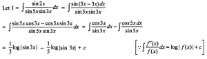 Que-8: ∫sin 2x/sin 5x sin 3x dx