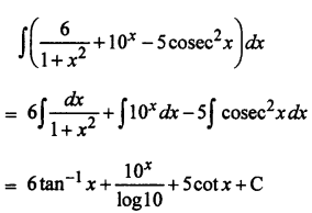 Que-14: ∫(6/1+x² + 10x - 5cosec²x) dx