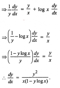 Que-24: If y = xy, prove that x dy/dx = y²/(1-ylogx).