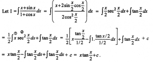 Que-15: ∫x+sinx / 1+cosx dx