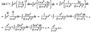Que-16: ∫ex(1-x/1+x²) dx