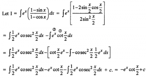 Que-8: ∫ex 1-sinx/1-cosx dx