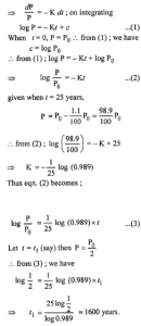 Que-11: Assume that a radioactive substance decomposes at a rate proportional to the quantity of the substance present. In an experiment, with Radium 226, it was observed that in 25 years only 1.1 per cent of the quantity was decomposed. Find how long will take for one half of the original amount to decompose.