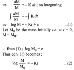 Que-12: A certain radioactive material has a half life of 2 hours. Find the time interval required for a given amount of this material to decay to one tenth of its original mass.