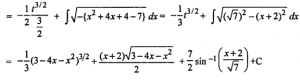 Que-20: ∫(x+3)√3−4x−x² dx