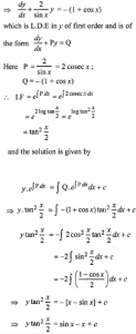 Que-11: sin x dy/dx + 2y + sin x (1 + cos x) = 0