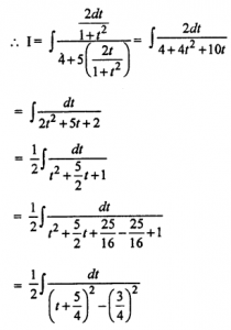 Que-2: (i) ∫dx/4−3sinx (ii) ∫dx/4+5sinx (iii) ∫dθ/1−2sinθ (iv) ∫dx/1−3sinx