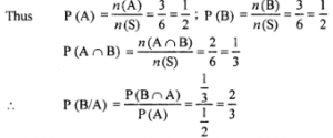 Que-6: A die is rolled. If the outcome is an odd number, what is the probability that it is prime?