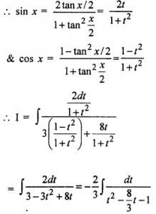 Que-3: (i) ∫dx/2sinx−3cosx (ii) ∫dx/3cosx+4sinx (iii) ∫dx/sinx−cosx