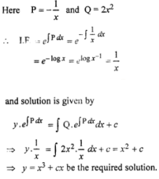Que-16: Solve the following equations : (i) dy/dx – y/x = 2x² (ii) dy/dx + y/x = sinx, giving the general solution and also the solution for which y = 0 and x = π/2