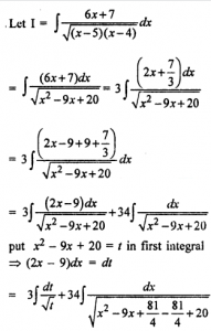 Que-10: ∫6x+7/√(x−5)(x−4) dx