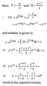 Que-3: x dy/dx – ay = x+1