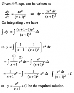 Que-6: (x + 1)²dy/dx = xex