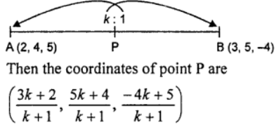 Que-3: Find the ratio in which the line joining the points (2, 4, 5),(3, 5, -4) is divided by the yz-plane.