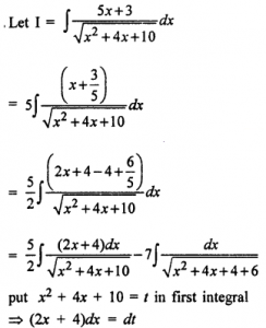 Que-15: ∫5x+3/√x²+4x+10 dx