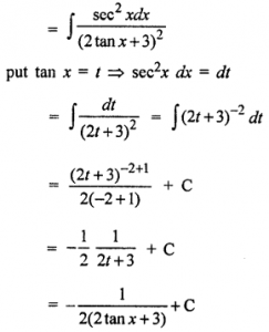 Que-6: (i) ∫dx/4sin²x+5cos²x (ii) ∫dx/2cos²x+sin²x (iii) ∫dx/1+3sin²x (iv) ∫dx/cos2x+3sin²x (v) ∫dx/9cos²x+8sin²x+3 (vi) ∫dx/(2sinx+3cosx)²