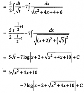 Que-15: ∫5x+3/√x²+4x+10 dx