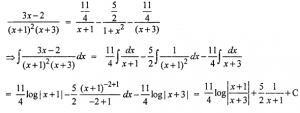Que-13: ∫3x−2/(x+1)²(x+3) dx