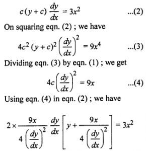 Que-9: Form the differential equation of the family of curves represented by c(y + c)² = x³.