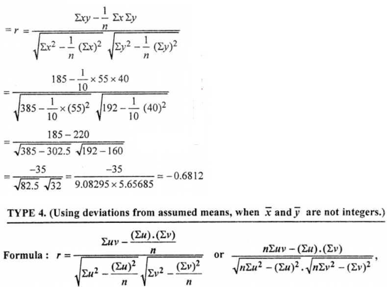 Que-11: n = 10, Σx = 55, Σy = 40, Σx2 = 385, Σy2 = 192 and Σ(x + y)2 = 947.