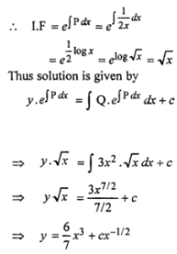 Que-6: (i) x dy/dx – y = x² (ii) 2x dy/dx + y = 6x³