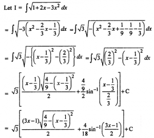 Que-12: ∫√1+2x−3x² dx