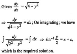 Que-11: dy/dx = √4−y²
