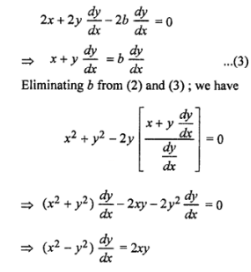Que-9: Find the differential equation of ail circles which pass through the origin and whose centre lies on the y-axis.