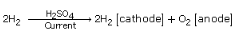 (d) As per electrolytic reactions, 4H+1 are needed at cathode and 4OH- at the anode and two molecules of water are produced at the anode. Hence for every two molecules of water, two molecules of hydrogen and one molecule of oxygen are liberated at the cathode and anode respectively.