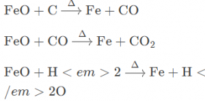 (a) Reduction of Iron (II) oxide