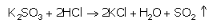 Potassium sulphite is treated with dilute hydrochloric acid.