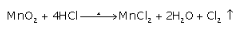 (ii) Concentrated hydrochloric acid is made to react with manganese dioxide.