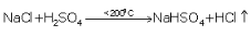 Sodium chloride→ Hydrogen chloride