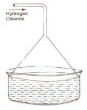 (i) Draw a diagram to show the arrangement used for the absorption of HCl gas in water.