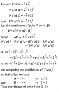 Que-11: If A(1, 1), B(2, 4), C(-1, 2) and D(-1, 3) are the points in a plane, find a point P in the same plane such that AP  → = AB  → + CD  → .