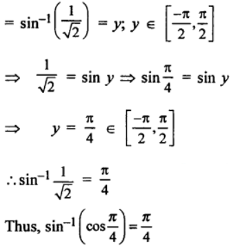 (iv) sin-1 (cos(π/4)
