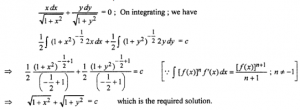 Que-14: x√(1+y²) dx+y√(1+x²) dy = 0