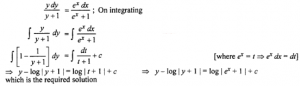Que-15: (ex + 1)y dy = (y + 1)exdx