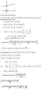 Que-11: Define the line of shortest distance between two skew lines. Find the shortest distance and the vector equation of the line of shortest distance between the lines given by: (i) r⃗ = (8 + 3λ) i^ – (9 + 16λ) j^ + (10 + 7λ) k^ and r⃗ = 15 i^ + 29 j^ + 5 k^ + µ(3 i^ + 8 j^ – 5 k^) (ii) r⃗ = (3 i^ + 8 j^ + 3 k^) + λ(3 i^ – j^ + k^) and r⃗ = (-3µ – 3) i^ + (2µ – 7) j^ + (4µ + 6) k^