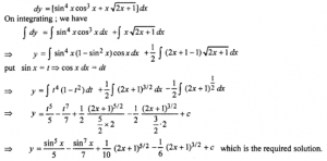 Que-17: dy/dx = cos³ x sin4 x + x√(2x+1)