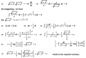 Que-18: √(1+x²+y²+x²y²) + xy dy/dx = 0