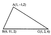 Que-25: Calculate the cosine of the angle A of the triangle with vertices A(1,-1, 2), B(6, 11, 2),
