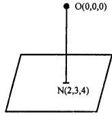 Que-12: Foot of the perpendicular from the origin to the plane is (2, 3, 4). Find the equation of the Plane.
