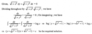 Que-20: √(1+x²) dy + √(1+y²) dx = 0