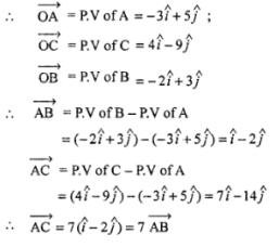 Que-12: Prove (by vectors) that the points (-3, 5), (-2, 3) and (4, -9) are collinear.