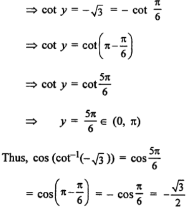 (vi) cos (cot-1 (-√3))