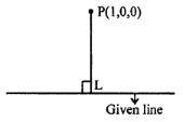 Que-15: Find the distance of (1, 0, 0) from the line through (1, -1, -10) whose d.c’s are proportional to 2, -3, 8.