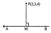 Que-16: Find the perpendicular distance of the point (2, 3, 4) from the line 4−x2 = y6 = 1−z3. Also find the coordinates of the foot of the perpendicular.
