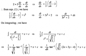 Que-23: dy/dx = (2x + 3y – 4)²